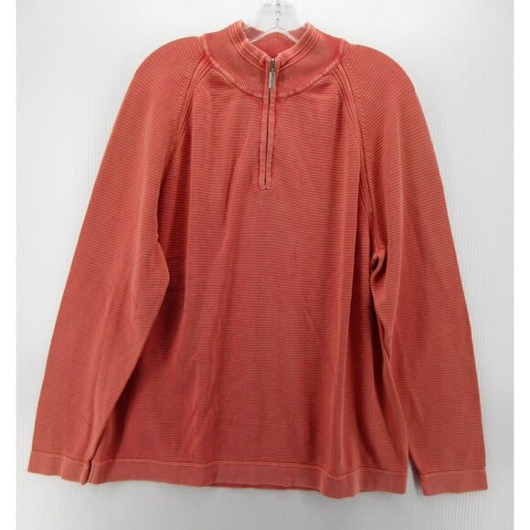 Tommy Bahama Sweater Large Pullover 1/4 Zip Relax Preppy Golf Cotton - Picture 1 of 10